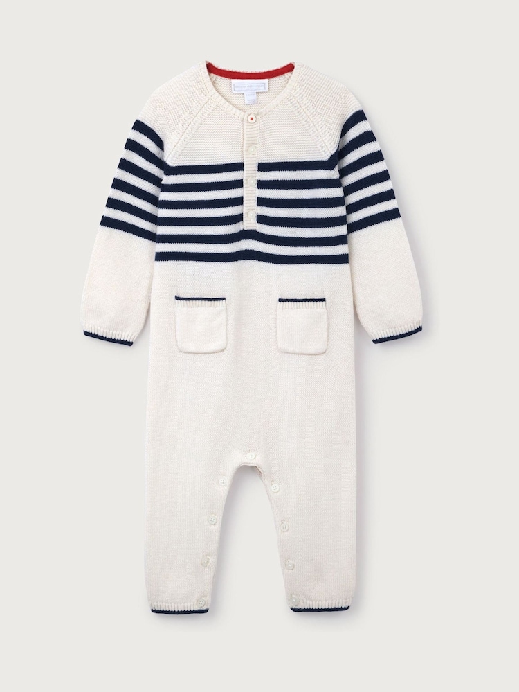 The White Company White Breton Knitted Sleepsuit With Cashmere - Image 5 of 5 The White Company White Breton Knitted Sleepsuit With Cashmere - Image 5 of 5