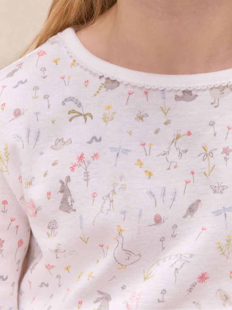 The White Company Cotton Blend Spring Scene Slim Fit Pyjamas - صورة 2 من 5 The White Company Cotton Blend Spring Scene Slim Fit Pyjamas - صورة 2 من 5