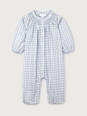 The White Company Cotton Poplin Mini Gingham Handsmocked Romper - Image 4 of 4