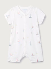 The White Company White Cotton Watercolour Boat Print Shorts - Image 1 of 1