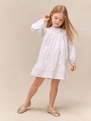 The White Company White Cotton Embroidered Boho Dress - Image 1 of 6