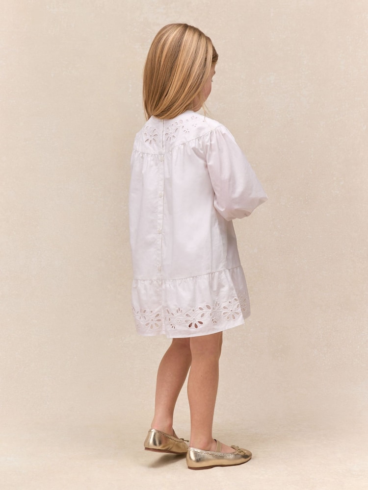 The White Company White Cotton Embroidered Boho Dress - Image 2 of 6