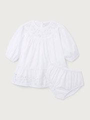 The White Company White Cotton Embroidered Boho Dress - Image 6 of 6