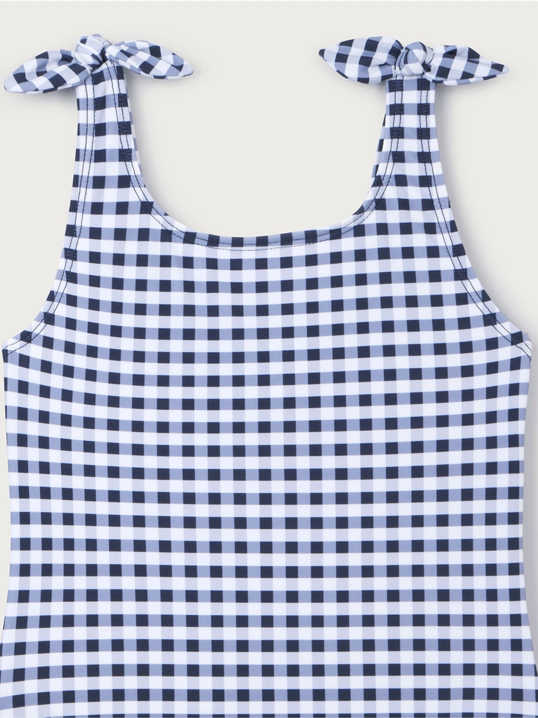 Buy The White Company Blue Gingham Knotted Swimsuit from the Next