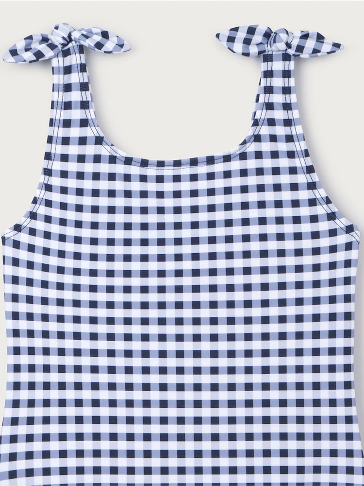 The White Company Blue Gingham Knotted Swimsuit - Image 2 of 2 The White Company Blue Gingham Knotted Swimsuit - Image 2 of 2