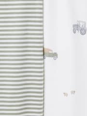 The White Company White Cotton Blend Farmyard & Stripe Slim Fit Pyjamas Set Of 2 - Image 2 of 2