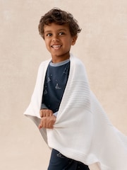 The White Company Blue Cotton Blend Glow In The Dark Paper Boats Slim Fit Pyjamas - Image 3 of 5