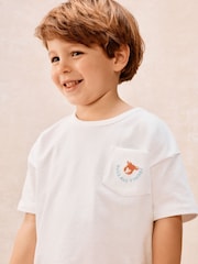 The White Company White Cotton Blend Crab & Stripe Relaxed Fit Shortie Pyjamas - Image 2 of 5