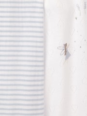 The White Company Blue Cotton Blend Enchanted Fairy & Stripe Slim Fit Pyjamas Set Of 2 - Image 6 of 6