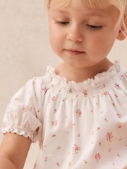 The White Company White Baby Cotton Delphie Floral Romper - Image 3 of 5
