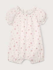 The White Company White Baby Cotton Delphie Floral Romper - Image 5 of 5