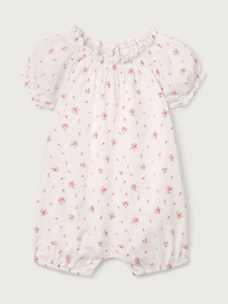 The White Company White Baby Cotton Delphie Floral Romper - Image 5 of 5