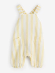 The White Company Yellow Crinkle Cotton Stripe Dungarees - Image 1 of 1