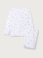 The White Company Pink Cotton Blend Cherry Print Slim Fit Pyjamas - Image 5 of 5