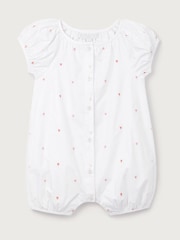 The White Company White Cotton Heart Embroidered Rompersuit - Image 5 of 5