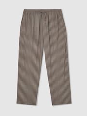 Reiss Taupe Brown Watkin Stripe Drawstring Relaxed-Fit Trousers - Image 2 of 7