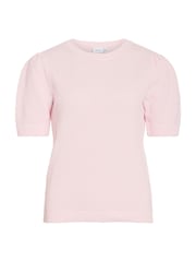 VILA Pink O-Neck Short Sleeve Textured Knit Top - Image 4 of 5