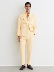 Reiss Honey Cotton Classic-Fit Cuffed Suit Trousers - Image 1 of 6