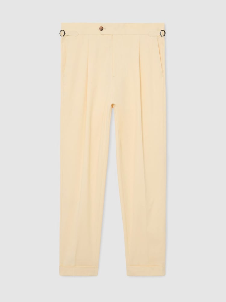 Reiss Honey Cotton Classic-Fit Cuffed Suit Trousers - Image 2 of 6 Reiss Honey Cotton Classic-Fit Cuffed Suit Trousers - Image 2 of 6