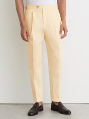 Reiss Honey Cotton Classic-Fit Cuffed Suit Trousers - Image 3 of 6