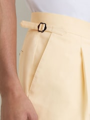 Reiss Honey Cotton Classic-Fit Cuffed Suit Trousers - Image 4 of 6