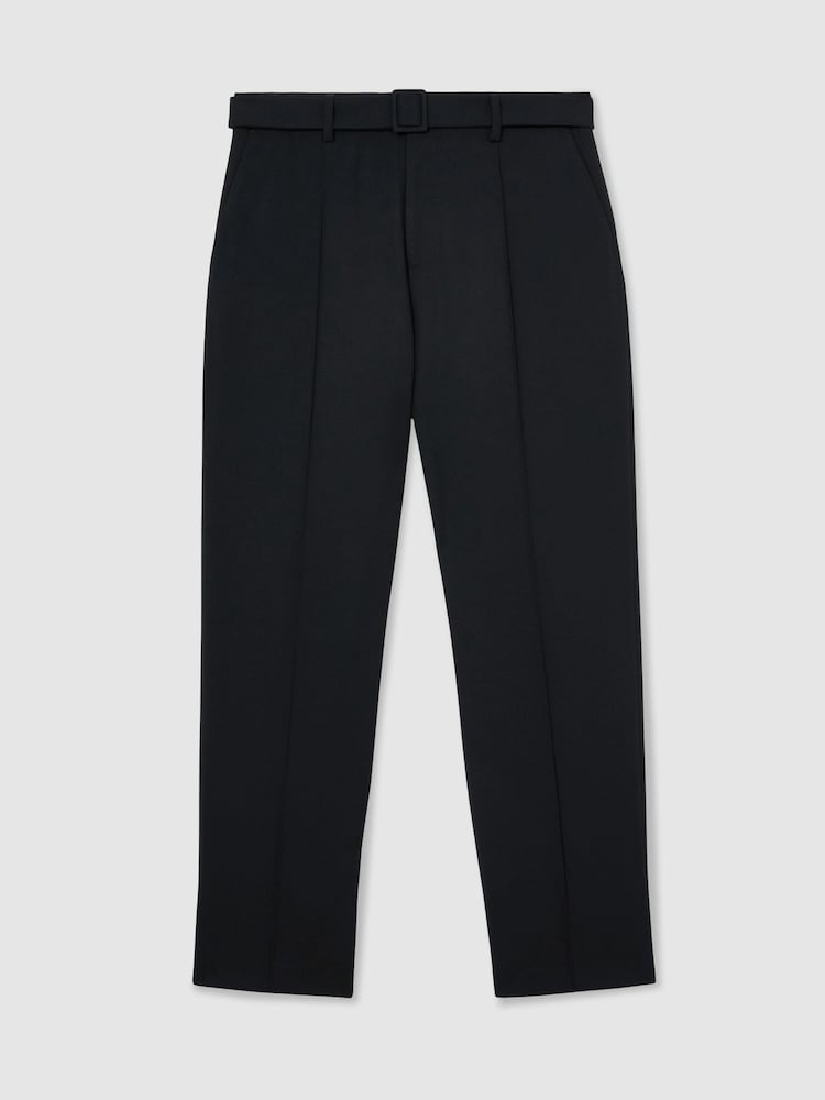 Bleumarin - Reiss Peshi Relaxed-Fit Belted Pintuck Trousers - Imaginea 2 din 7
