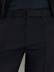 Bleumarin - Reiss Peshi Relaxed-Fit Belted Pintuck Trousers - Imaginea 6 din 7