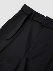 Bleumarin - Reiss Peshi Relaxed-Fit Belted Pintuck Trousers - Imaginea 7 din 7