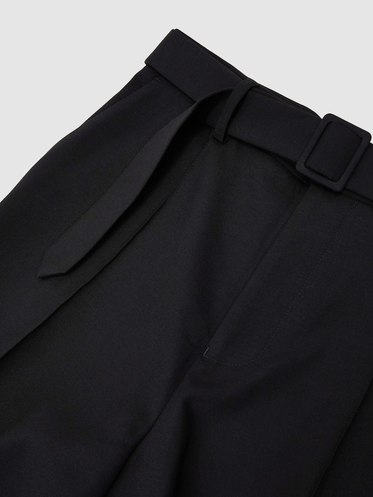 Bleumarin - Reiss Peshi Relaxed-Fit Belted Pintuck Trousers - Imaginea 7 din 7