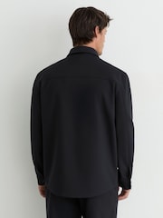 Reiss Navy Peshi Twin-Pocket Button-Through Overshirt - Image 5 of 7