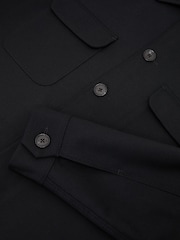 Reiss Navy Peshi Twin-Pocket Button-Through Overshirt - Image 7 of 7