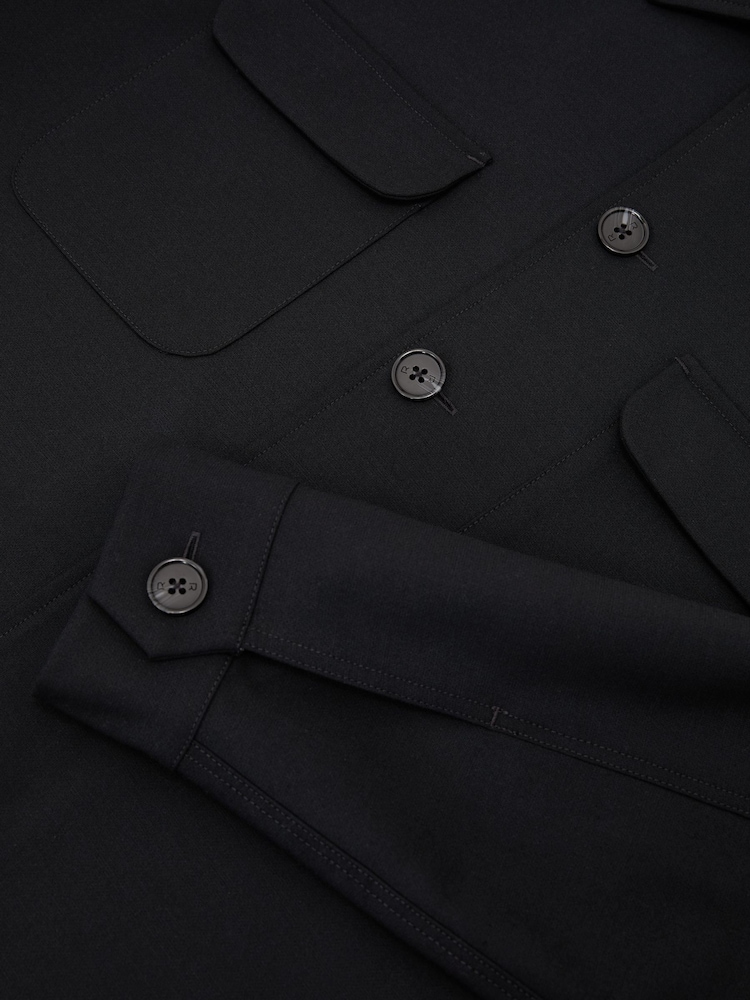Reiss Navy Peshi Twin-Pocket Button-Through Overshirt - Image 7 of 7 Reiss Navy Peshi Twin-Pocket Button-Through Overshirt - Image 7 of 7