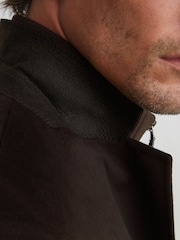 Reiss Chocolate Brown Patch Single-Breasted Blazer With Gilet Insert Tailored-Fit - Image 7 of 9