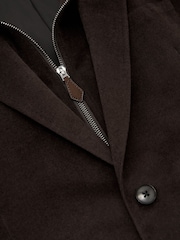 Reiss Chocolate Brown Patch Single-Breasted Blazer With Gilet Insert Tailored-Fit - Image 9 of 9
