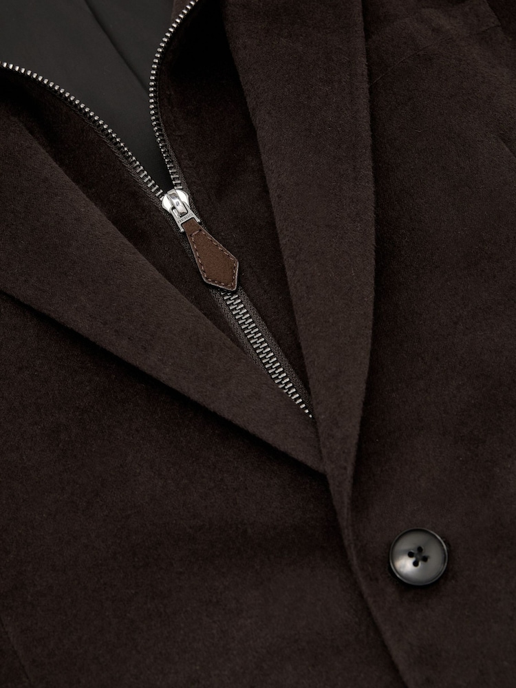 Reiss Chocolate Brown Patch Single-Breasted Blazer With Gilet Insert Tailored-Fit - Image 9 of 9 Reiss Chocolate Brown Patch Single-Breasted Blazer With Gilet Insert Tailored-Fit - Image 9 of 9