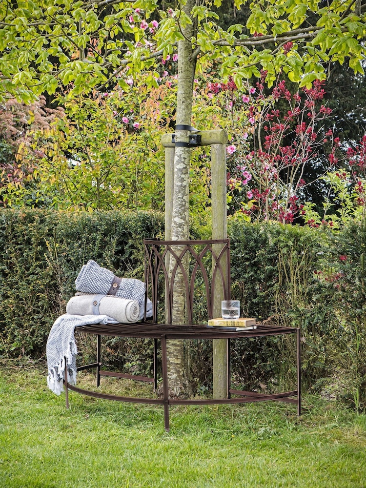 Gallery Home Black Alton Outdoor Tree Bench Seat Ember - Image 1 of 3