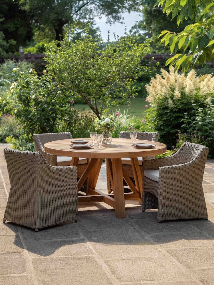 Gallery Home Natural Cheltenham Round Garden Dining Table - Image 1 of 5 Gallery Home Natural Cheltenham Round Garden Dining Table - Image 1 of 5