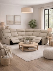 Aspire Furniture Pewter Kingsmere Corner Power Recliner Sofa - Image 1 of 6