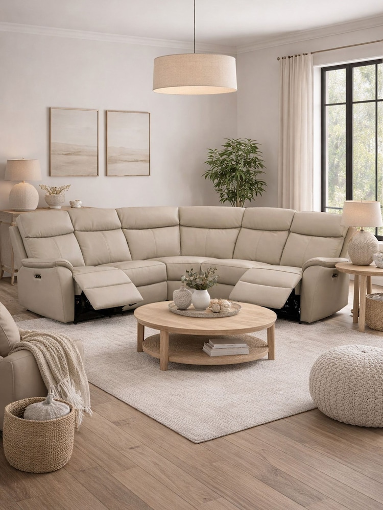 Aspire Furniture Pewter Kingsmere Corner Power Recliner Sofa - Image 1 of 6