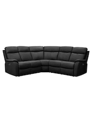 Aspire Furniture Black Kingsmere Corner Power Recliner Sofa - Image 3 of 6