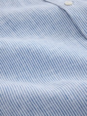 Blue Regular Fit Signature Linen Long Sleeve Smart Shirt - Image 2 of 3