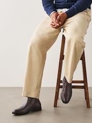 Brown - Leather Zip Boots - Larawan 2 ng 7