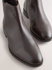 Brown - Leather Zip Boots - Larawan 6 ng 7
