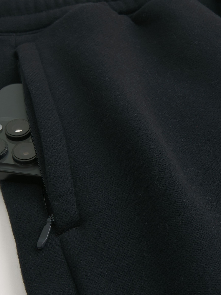 Hollister Black Baggy Fleece Jersey Shorts - Image 4 of 4