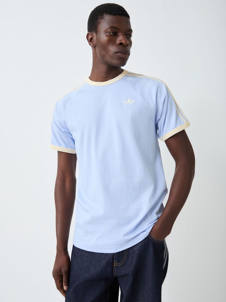adidas Originals Blue 3-Stripes T-Shirt - Image 1 of 5