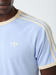 adidas Originals Blue 3-Stripes T-Shirt - Image 4 of 5