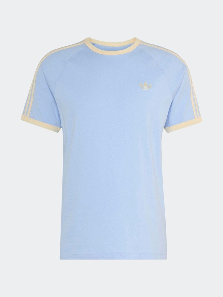 adidas Originals Blue 3-Stripes T-Shirt - Image 5 of 5