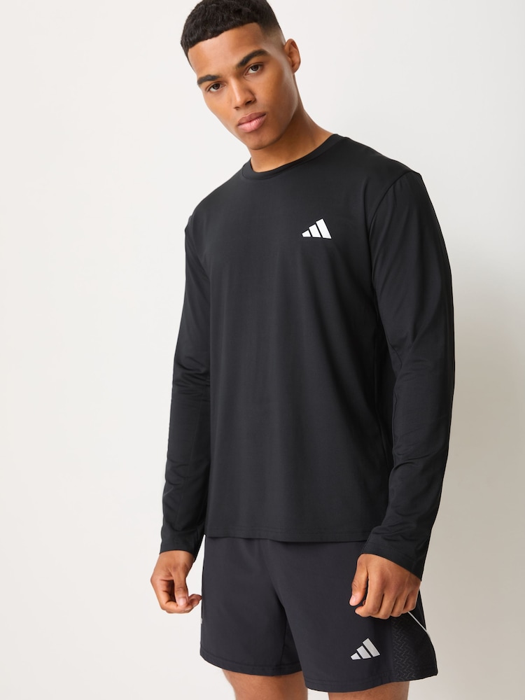 adidas Black Workout Essentials Flex Longsleeve T-Shirt - Image 1 of 5 adidas Black Workout Essentials Flex Longsleeve T-Shirt - Image 1 of 5