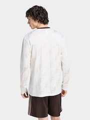 adidas Originals White Jacquard Trefoil Long Sleeve Jersey - Image 2 of 6