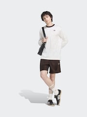 adidas Originals White Jacquard Trefoil Long Sleeve Jersey - Image 3 of 6